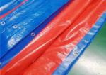 WATERPROOF BLUE/ORANGE READY MADE PE TARPAULIN FABRIC SHEET COVERS WITH ALUMINUM