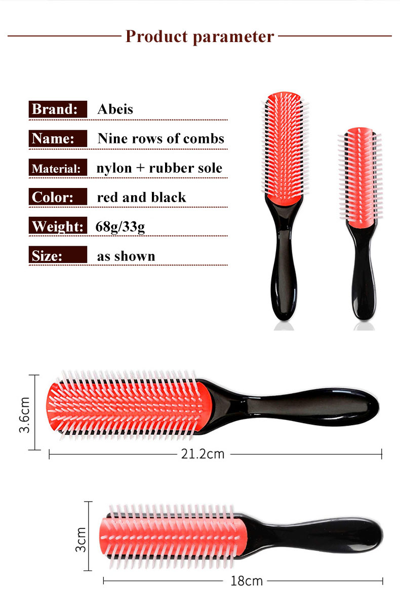 Nine Rows Removable Plastic Hair Comb Hair Massage Brush Customized Logo