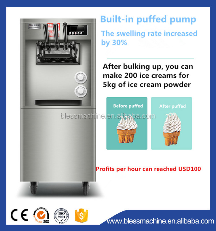 Rainbow Soft Serve Ice Cream Machine for Water-Based Applications