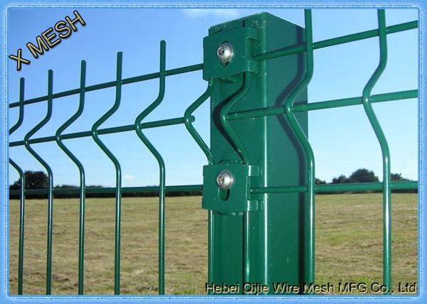 Green Powder Coated Wire Mesh Fence Panels Perimeter Coated Welded Wire Fence