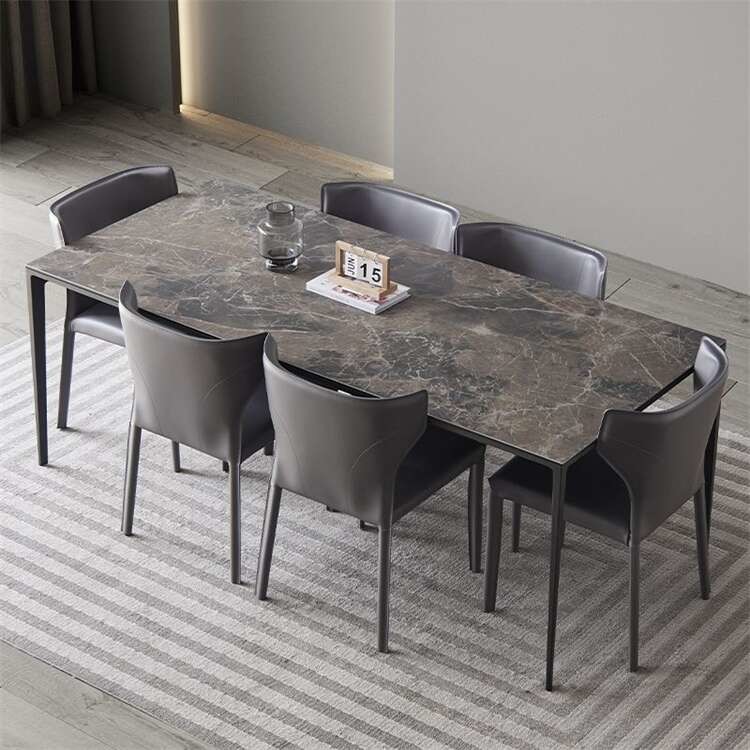 Customized Size Dining Table Set 4 Chairs With Steel Base