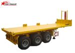 Steel Container Step Deck Semi Trailer , Heavy Duty Low Deck Trailer