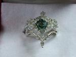 Natural Moss Agate Gemstone Genuine 925 Sterling Silver Ring for Women Kite Cut
