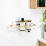 Non-folding Rack Suction Cup PS Box Shower Caddy for Bathroom Storage and