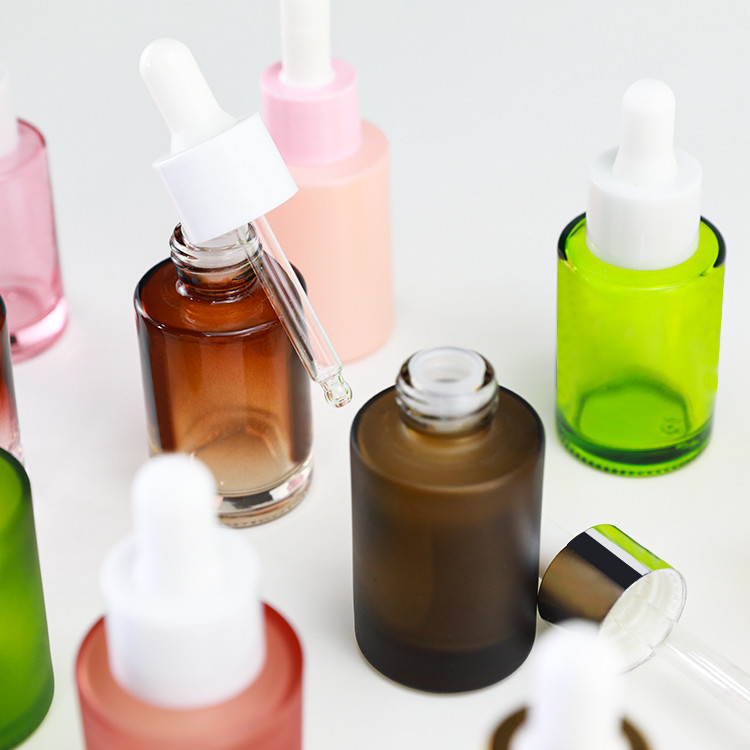 30ml Frosted Glass Serum Dropper Bottles Essential Oil Face Cream Packaging