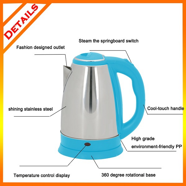 1.8L Commercial Instant Blue Stainless Steel Electric Tea Kettle
