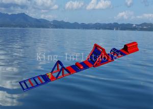 China Red Color 0.9 mm PVC Tarpaulin Inflatable Sport Game Water Obstacle Course on sale