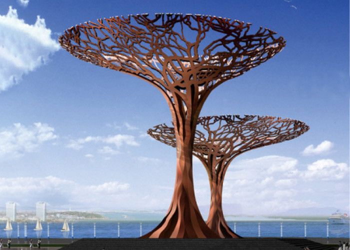 Amazing Design Corten Steel Sculpture Outdoor Garden Flowers Cactus Sculpture