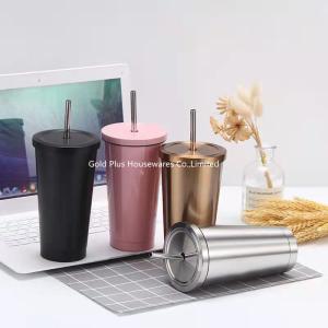 Wholesale Reusable Stainless Steel Vacuum Insulated Coffee Cup With Lids And Straws Water Eco Friendly from china suppliers