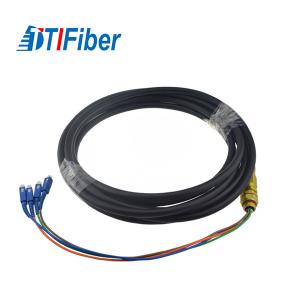 Wholesale 4-24 Cores Single Mode Pigtail , Customized Optical Fiber Pigtail Black Cable from china suppliers