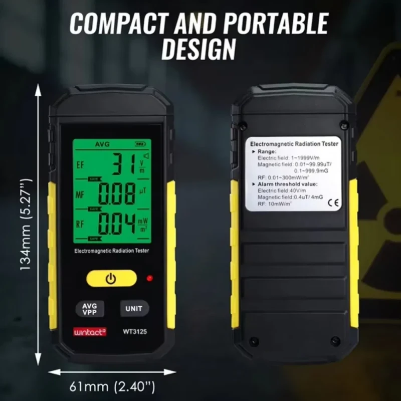 WT3125 Portable Emf Radiation Detector RF 0.01~300MW/M² Detection