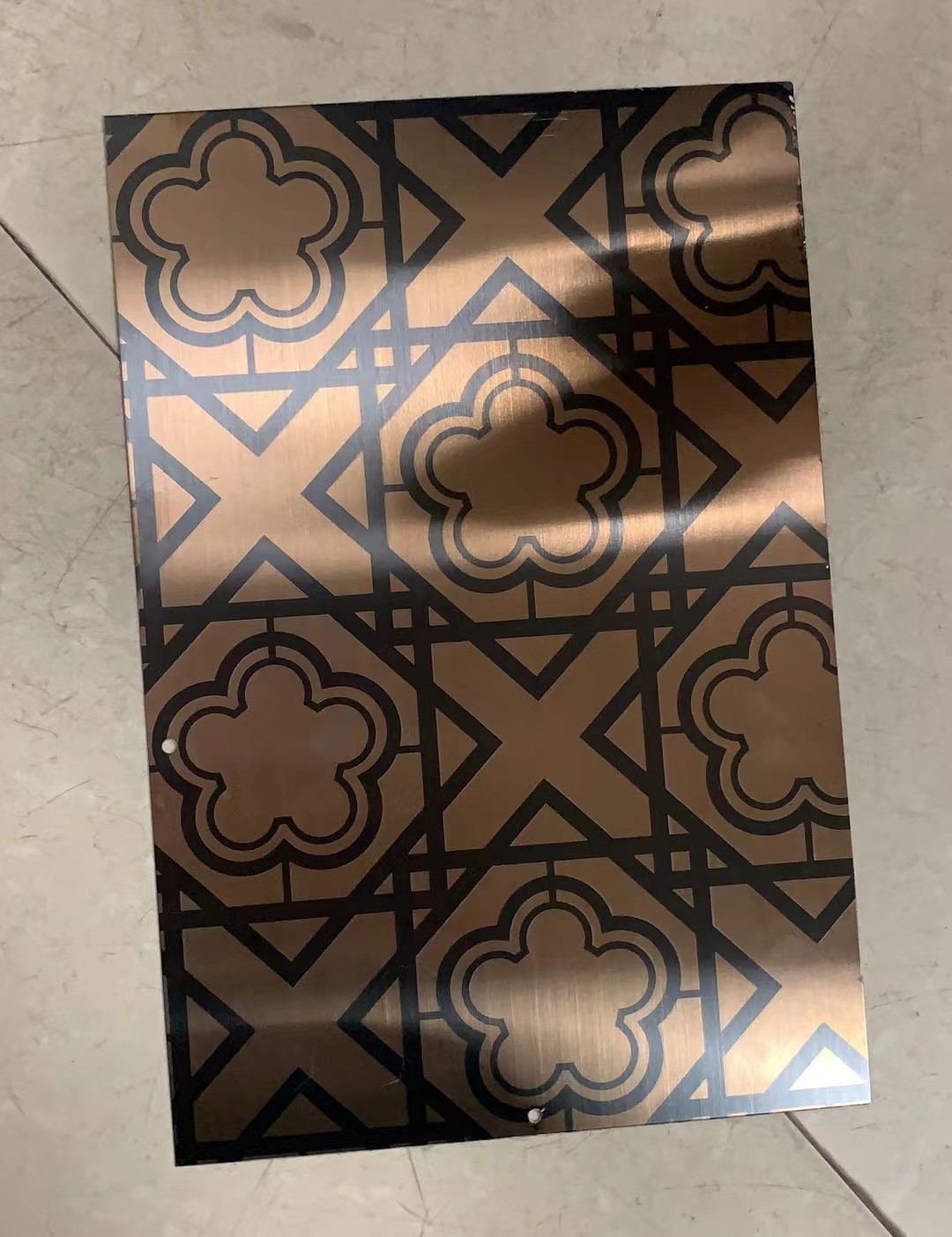 SS 316L Grade Etching Stainless Steel Sheet Metal With Surface Customized Pattern