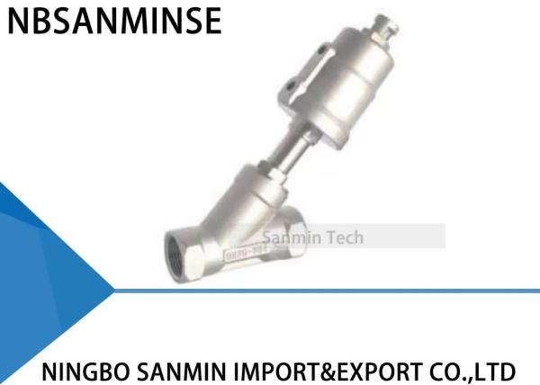 Angle Seat Valve Pneumatic Piston Air Valve 2 Way Stainless Steel Valve For Air