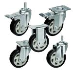Black Floor Protecting PVC 6 Inch Swivel Caster Wheels