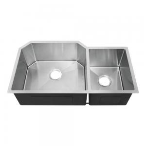 China 35''*20'' Brushed Stainless Steel Undermount Sink , Double Basin Utility Sink on sale