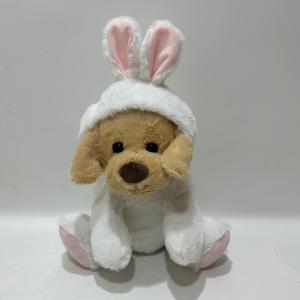 Wholesale 28CM Plush Toy Puppy Stuffed Animal in White Bunny Costume for Easter from china suppliers