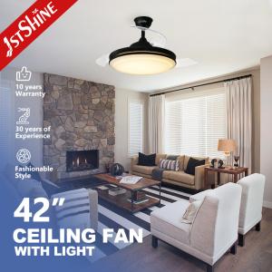 Wholesale 230V Decorative Lighting Retractable LED Ceiling Fan with Dimmer Support 42 Inch Size from china suppliers