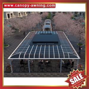 China patio terrace sunshade aluminum polycarbonate gazebo shelter canopy awning for the coffee shop canteen store restaurant on sale