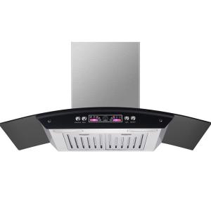 Wholesale Stainless Steel Glass Arc Kitchen Range Hood Electric Extractor with Low Noise App Control from china suppliers