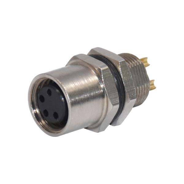 M8 IP67 Waterproof Male Metal Panel Mount Circular Soldering Connector 3 Pin 4