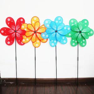 Wholesale Spring seasonal windmill yard stake flowers double layer from china suppliers
