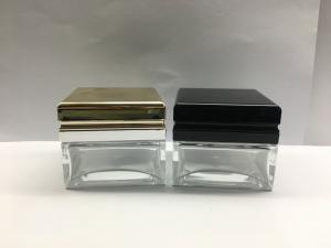 Wholesale 30g 50g Square Glass Cosmetic Jars Skincare Packaging Cream Bottle Various Color And Printing from china suppliers