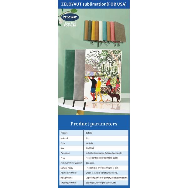 Wholesale Sublimation Notebook Blanks with PU Covers A4/A5/A6 with Pads Personalize Custom logo for School Office Supply