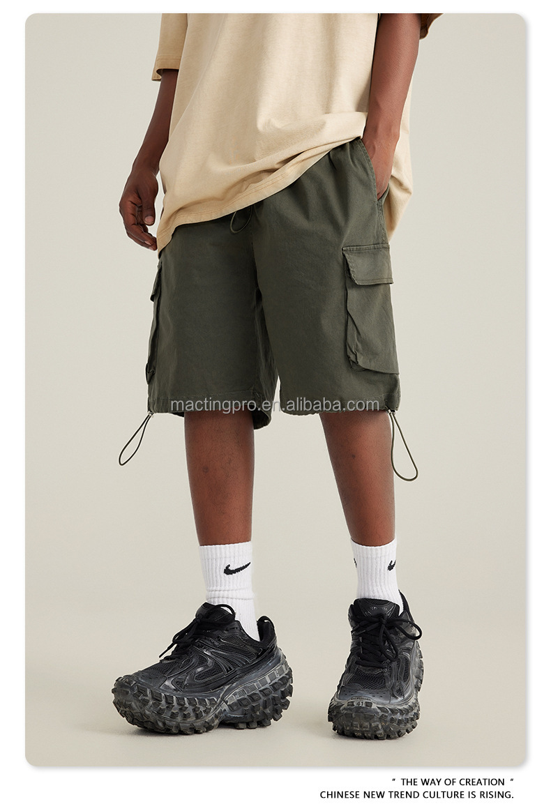Support Customized Logo Men's Acid Washed Cotton Gym Half Pants for Summer Exercise