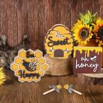 Honey Bee Blocks Beehive Mini Wood Block Signs Decoration