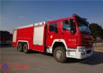 Six Seats China Chassis 6x4 Drive Departure Angle 12 Degree Foam Fire Truck