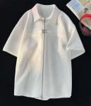 Custom Apparel Manufacturers Men'S Summer Waffle Polo Shirt Short Sleeve Zipper
