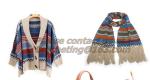 knitted scarf hat and gloves sets for girl's with embroider flower, Fashion