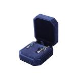 Hanhong Navy Blue Pendant Necklace Bracelet Box with Korean Velvet Jewelry