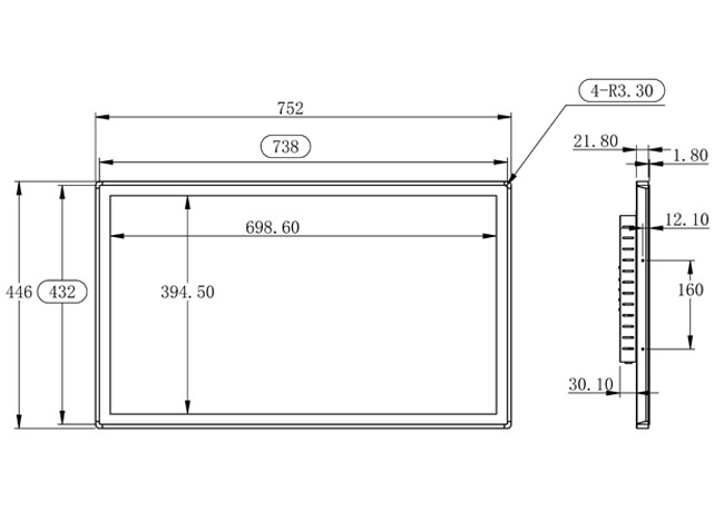 32-Inch Windows Touch Embedded Monitor for Control Rooms, Logistics Displays, Surveillance Systems, and Public Transportation Interfaces