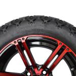 14 Inch Golf Cart Red/Glossy Black Wheels And 22x10-14'' DOT All Terrain Tires