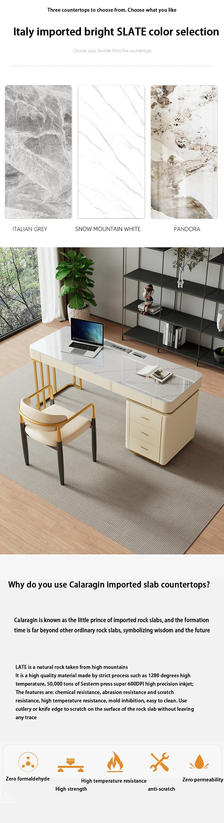 Marbre Office Furniture L Shaped Executive Office Table for Commercial Furniture