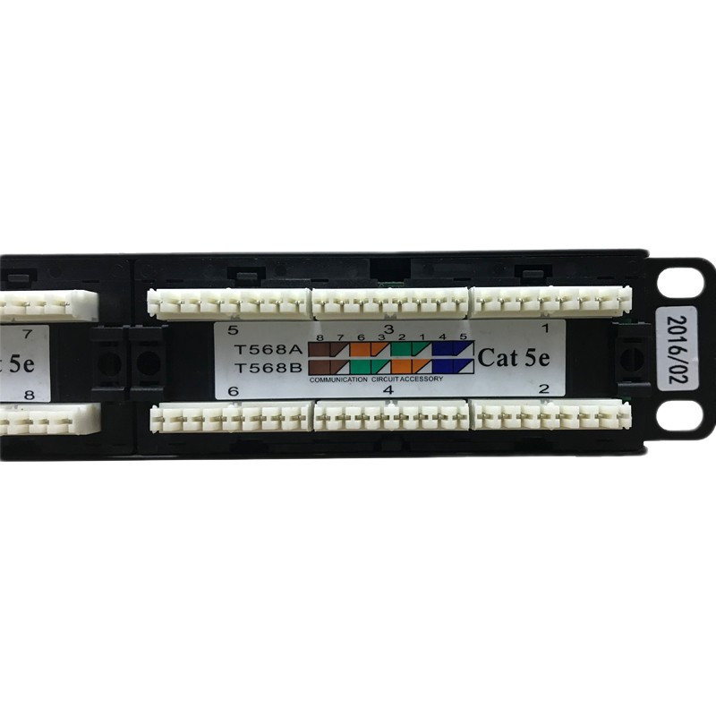 Long Life Network Cabinet Accessories 24 Port Patch Panel With Cat5e Cable Rj45