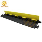 Yellow Cover Flexible 2 Channel Cable Protector Ramp , Rubber Cable Wire