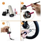 NEW Mini stainless steel Portable Bicycle compact tyre inflator AP-101C3