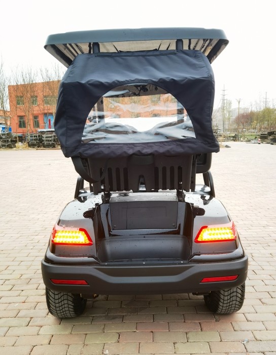 Black Color 2 Seater Golf Cart 4 Wheel 10 Inch Tire 70-100km With Lithium Battery