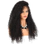 180% Density Kinky Curly Front Lace Human Hair Wigs With Baby Hair 120g-300g