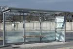 Galvanized Steel Pipes Temporary Bus Shelter , Diverse Popular Waiting Shed