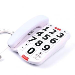 China Flash Function Large Button Phone ABS Desktop Corded Phone For Home And Seniors on sale