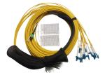 Flat / Round MPO / MTP fiber optic patch cables for 12core Ribbon Fiber Cable