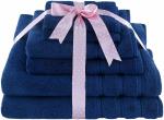 Highly Absorbent 6 Pieces 100% Cotton Towel Set Luxury Dobby Border for Bathroom