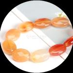 Stylish Indian Agate Red Jasper Stone Loose Bead Strands Faceted Oval Shape