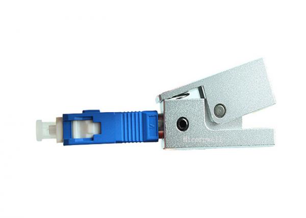 Quality SC Metal Square Silver Color Bare Optical Fiber Adapter , Fiber Optic Cable Adapter for sale