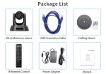 USB 3GSDI HDMI 10X Broadcast Conference PTZ Camera 2.38MP