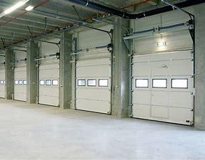 Coated Steel Industrial Sectional Door Sandwich 40mm Slide Running For Loading