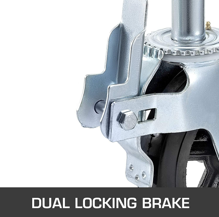 4 Pack Wheels 8 X 2 Inch With Dual Locking Break Rubber Swivel Wheel 360 Degrees Rolling Tower Heavy Duty Scaffolding Caster